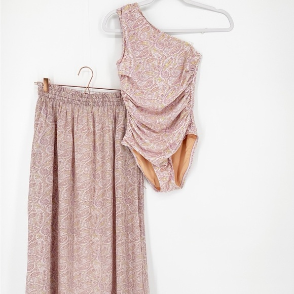 J. Crew Swimsuit Eco Ruched One-shoulder Swimsuit and Beach Skirt - Picture 4 of 16